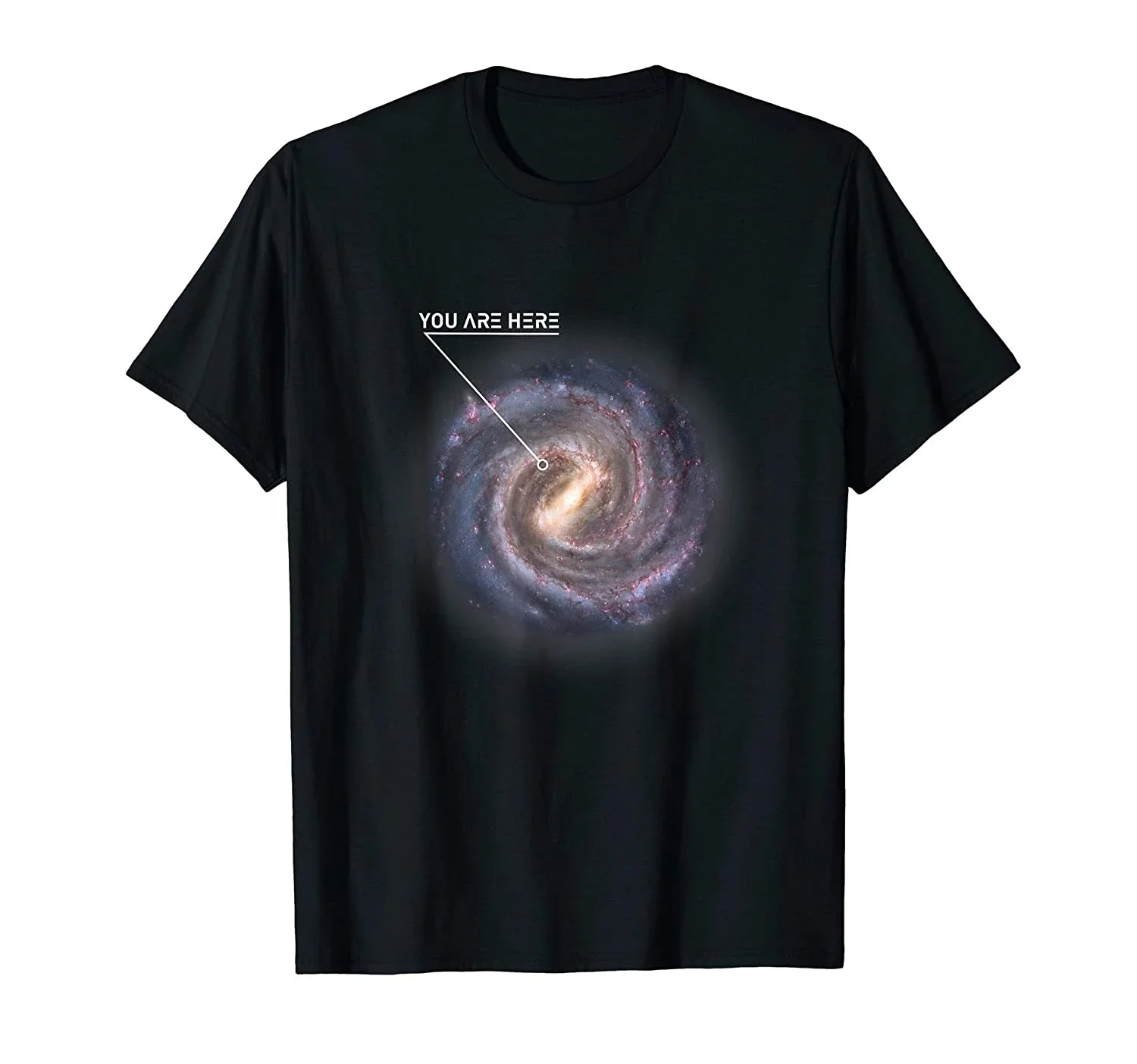 Funny You Are Here Galaxy Astronomy Milky Way Space Sci-Fi TShirt Men Clothing Graphic T Shirts Streetwear Harajuku Short Sleeve