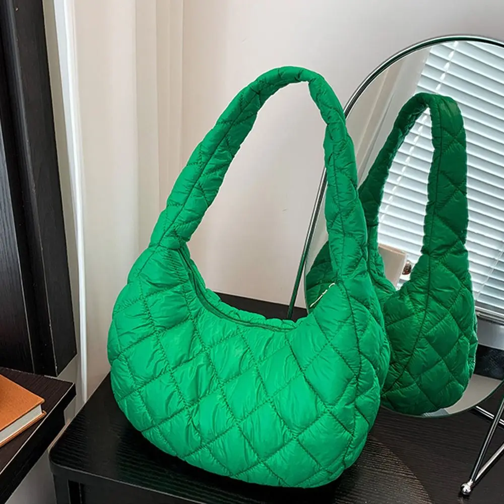 Mode Frauen Große Kapazität Stepp Tragetaschen Unten Baumwolle Gepolsterte Schulter Taschen Mädchen Unterarm Taschen Puffy Handtaschen