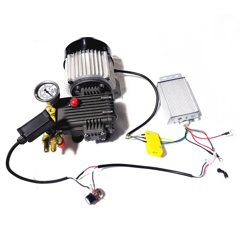 NF Fog Machine Brass Triplex Plunger Pump 80bar Pump-Motor unit DC 48V 500W stepperless regulating flow 1-8LPM Misting Humidifie