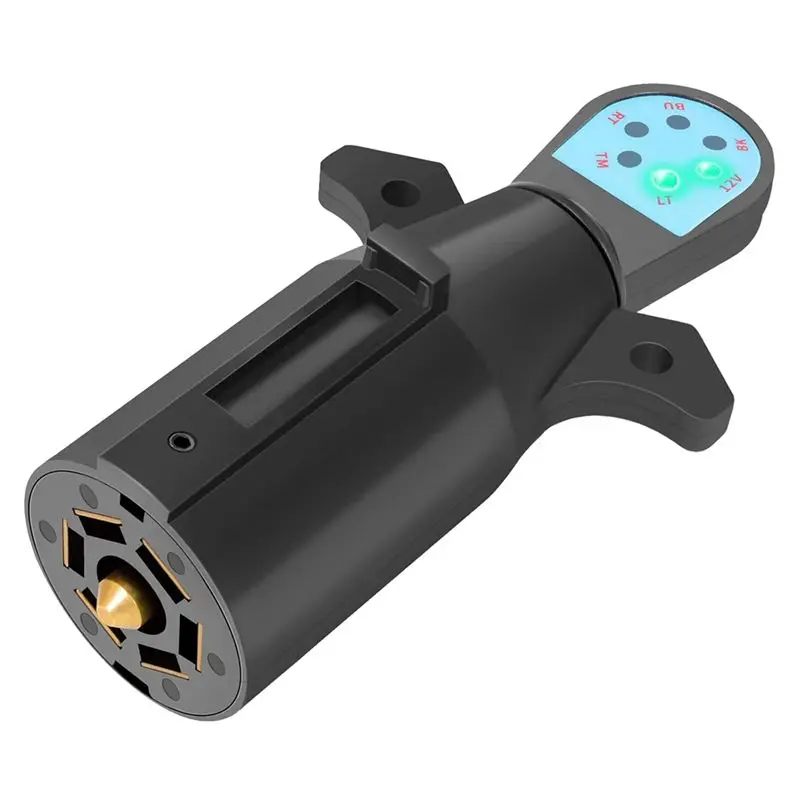 

A66P-7 Pin Trailer Plug Tester, 7 Way Trailer Wiring Tester For RV, Trailer Light Tester , Tow Wire Brake Blade 12V Connector