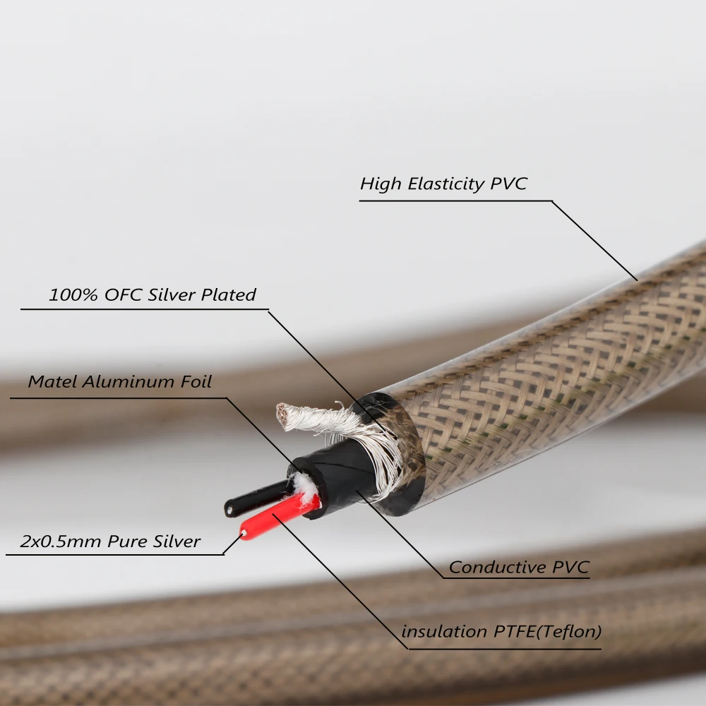 

Monosaudio Genesis Series A205 Solid Pure Silver RCA Signal Cable Balanced Cable–Audiophile pure Silver cable for Audio Systems
