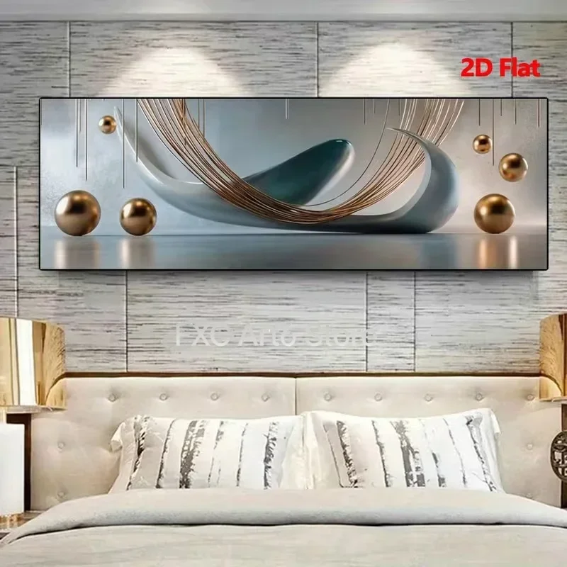 1 póster geométrico horizontal minimalista moderno sin marco, 2D plano, con líneas y rayas abstractas - Paleta Neutral // Horizontal