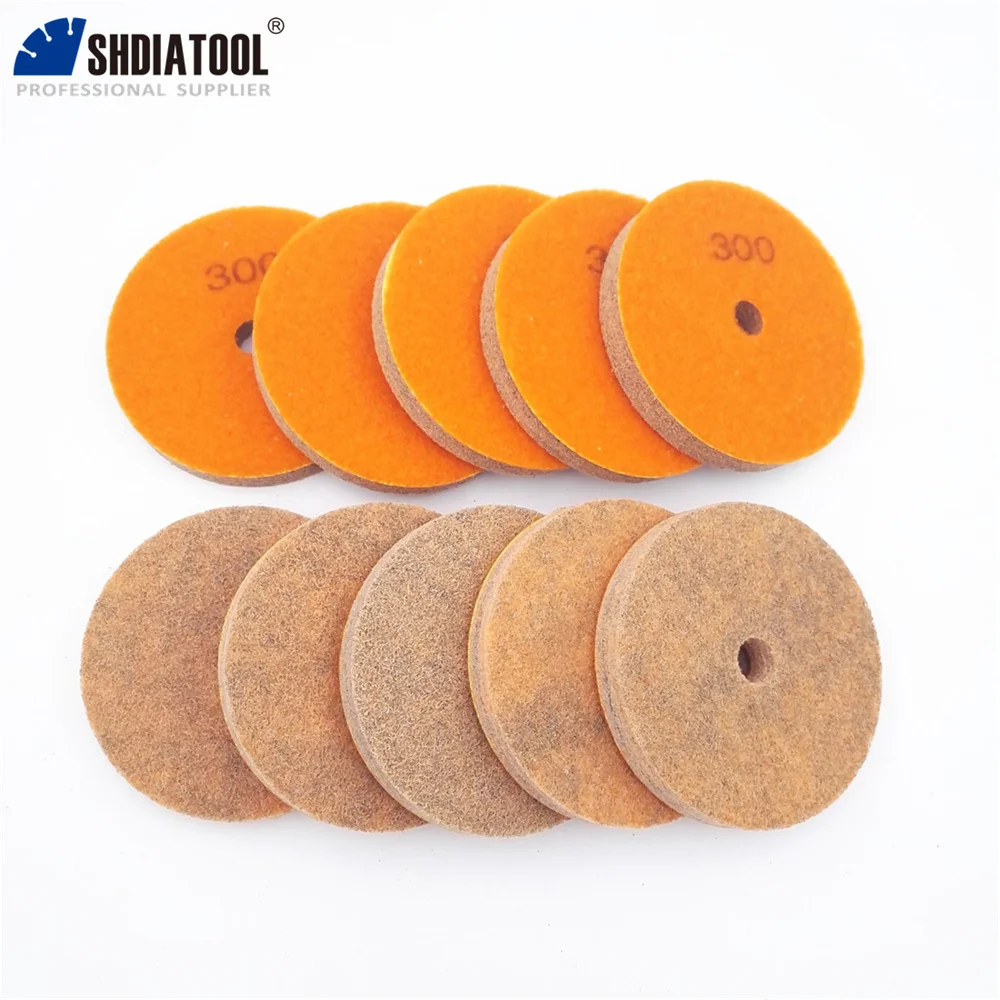 DIATOOL 10 cái 4 inches Kim Cương Sponge Đánh Bóng Pads Cho Đá Mềm Đá Cẩm Thạch Đá Nhân Tạo Terrazzo Grit #300 Đường Kính 100 MÉT