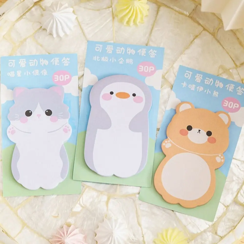 Bookmarks Cartoon Bear Animal Memo Pad Cat Sheep Sticky Notes Dog Penguin Notepad Office