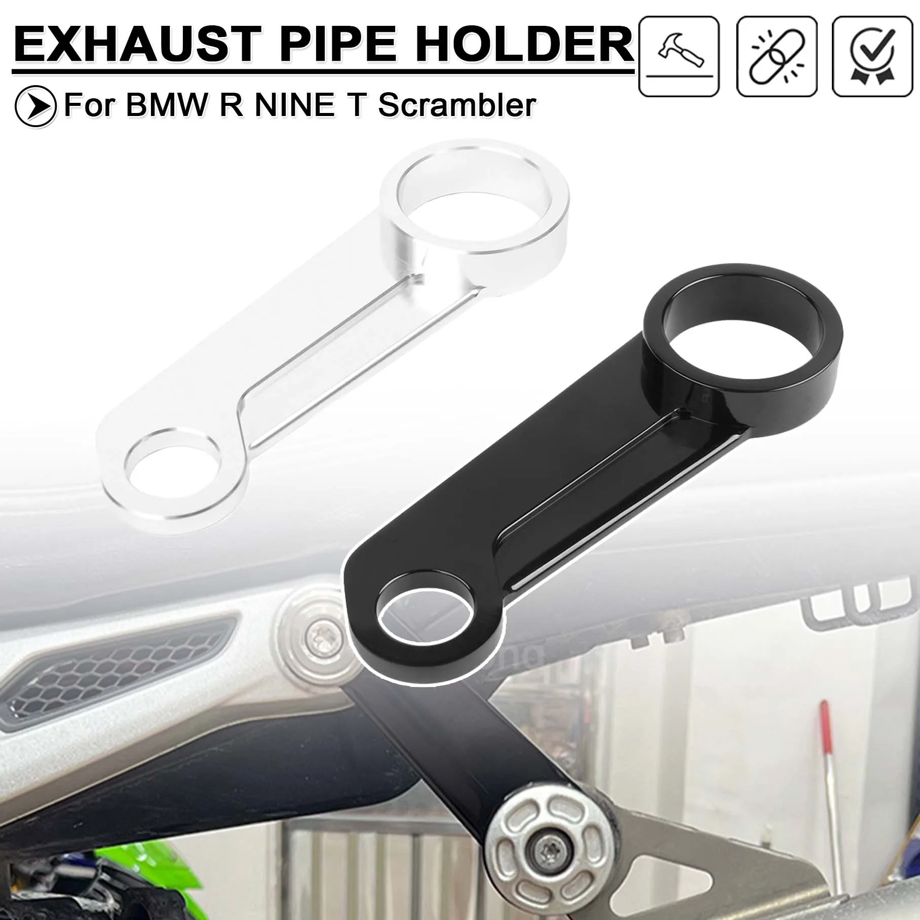 

Для BMW R Nine T R9T RNineT Scrambler мотоциклетный высокий держатель выхлопной трубы с ЧПУ алюминиевая выхлопная система соединяющий фиксированный кронштейн