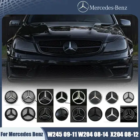 Car Front Grill Logo Light Mirror Face LED Badge For Mercedes Benz 08-14 B-Class W245 B180 C-Class W204 C200 C250 C300 GLK-Class