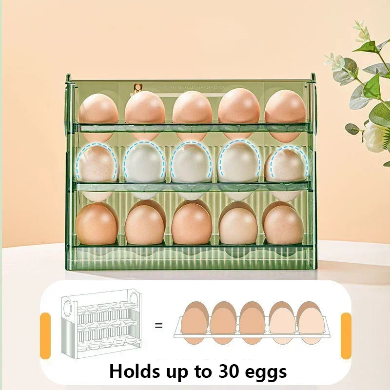 Egg Rack Holder Storage Box Eggs Basket Container Organizer Refrigerator Dispenser for Kitchen Organization Food Containers