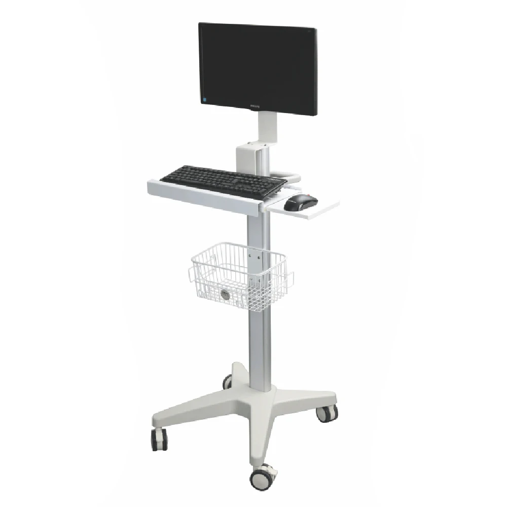 Multifunctional Mobile Hospital Trolley, Medical Computer Workstation Service Cart