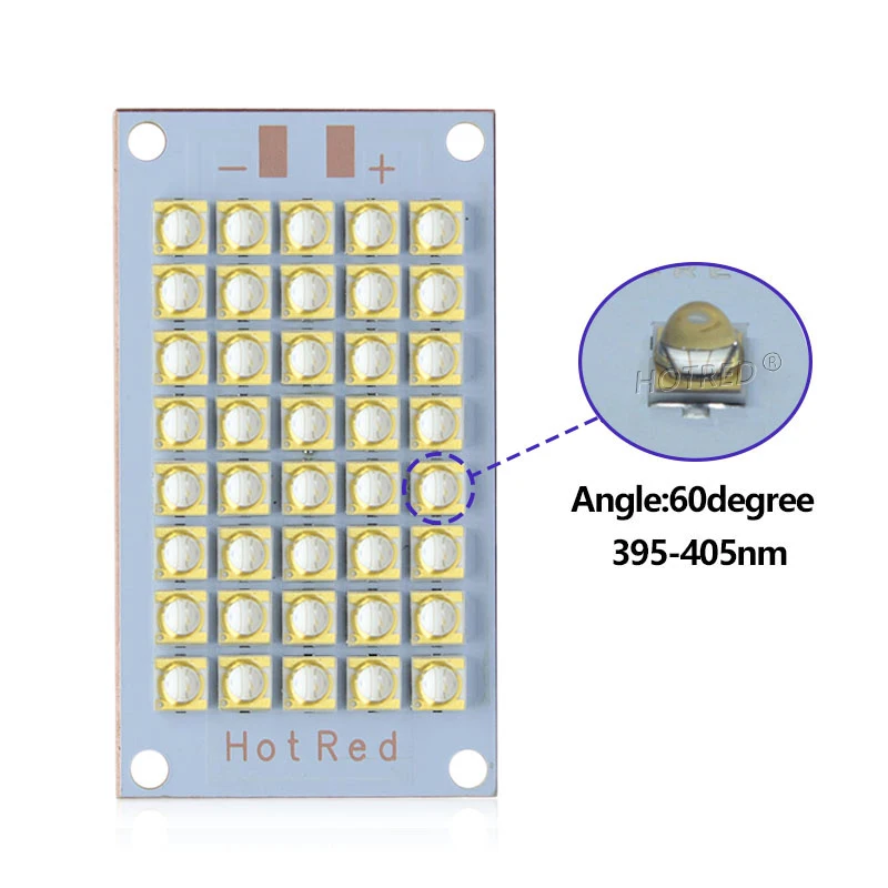 50W 60W 100W 120W High Power UV LED Diodes Ultra Violet Curing Lamp Module 365nm 385nm 395nm 405nm For 3D Label Printer Glue DIY