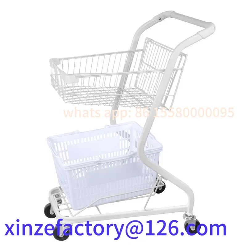 Aanpasbare supermarkt dubbele winkelwagen pop clip machine huisdier snackwinkel geel oranje gekleurd