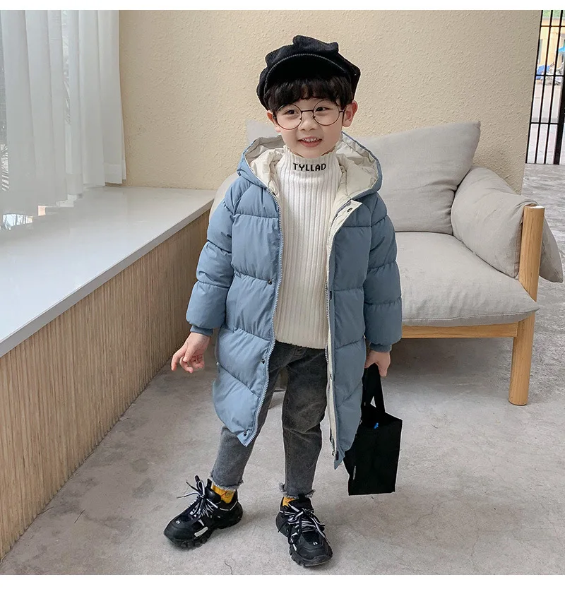

Kids' Heavyweight Hooded Puffer Jacket, Thick Winter Clothes Zipper Cotton-Padded Coat