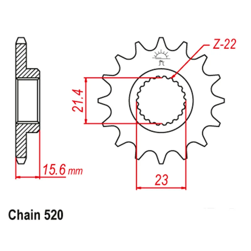 OZOEMPT 520-15T Motorcycle Front Sprocket Apply to 600 Sport Cup   660 Baghira   660 Mastiff  660 Scorpion Replica  Sport  tour