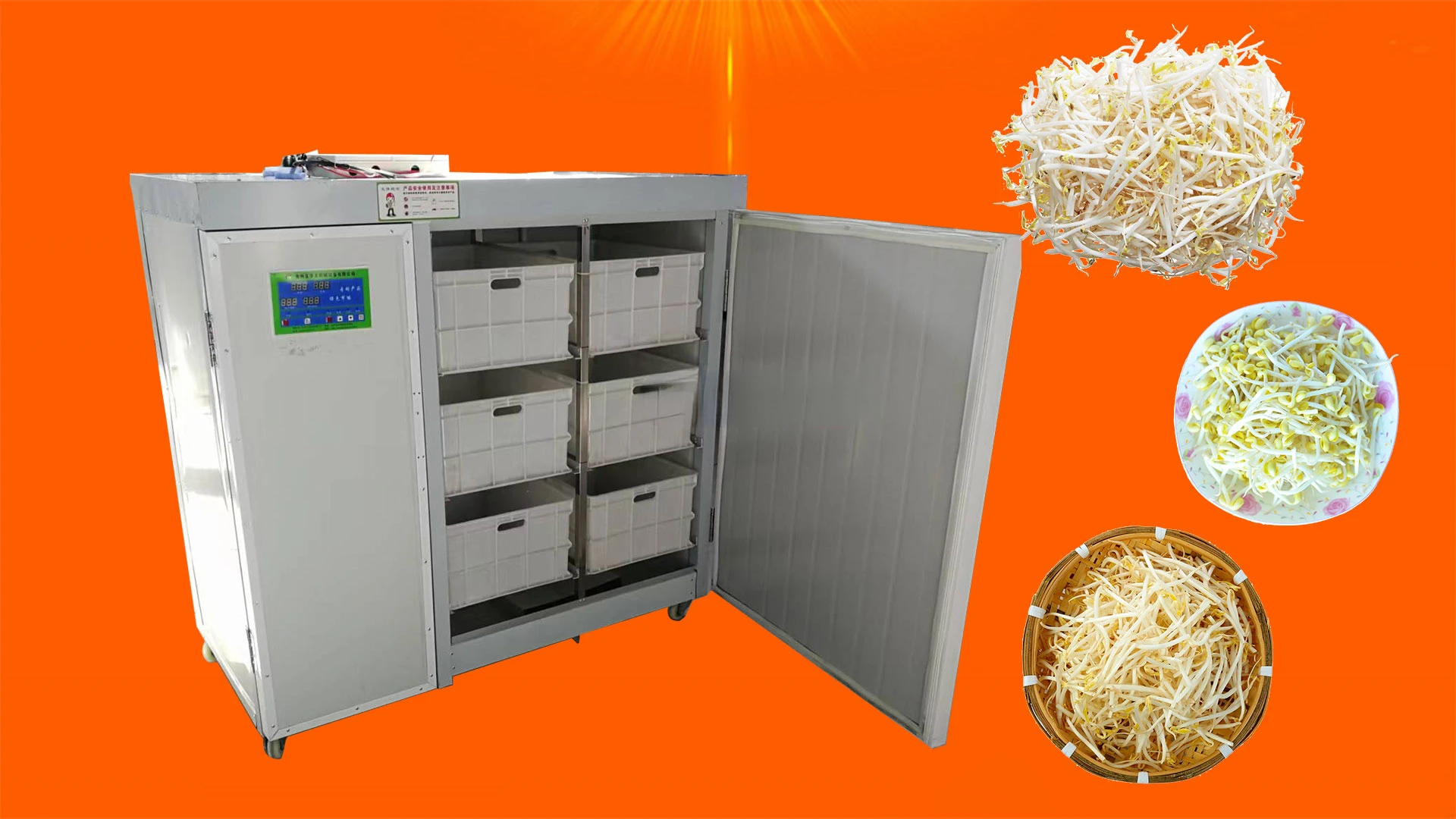 6 Trays Big Capacity Bean Sprout Machine Commercial Breeding Box Automatic Bean Sprouts Maker Seedling Planting Machine for Sale