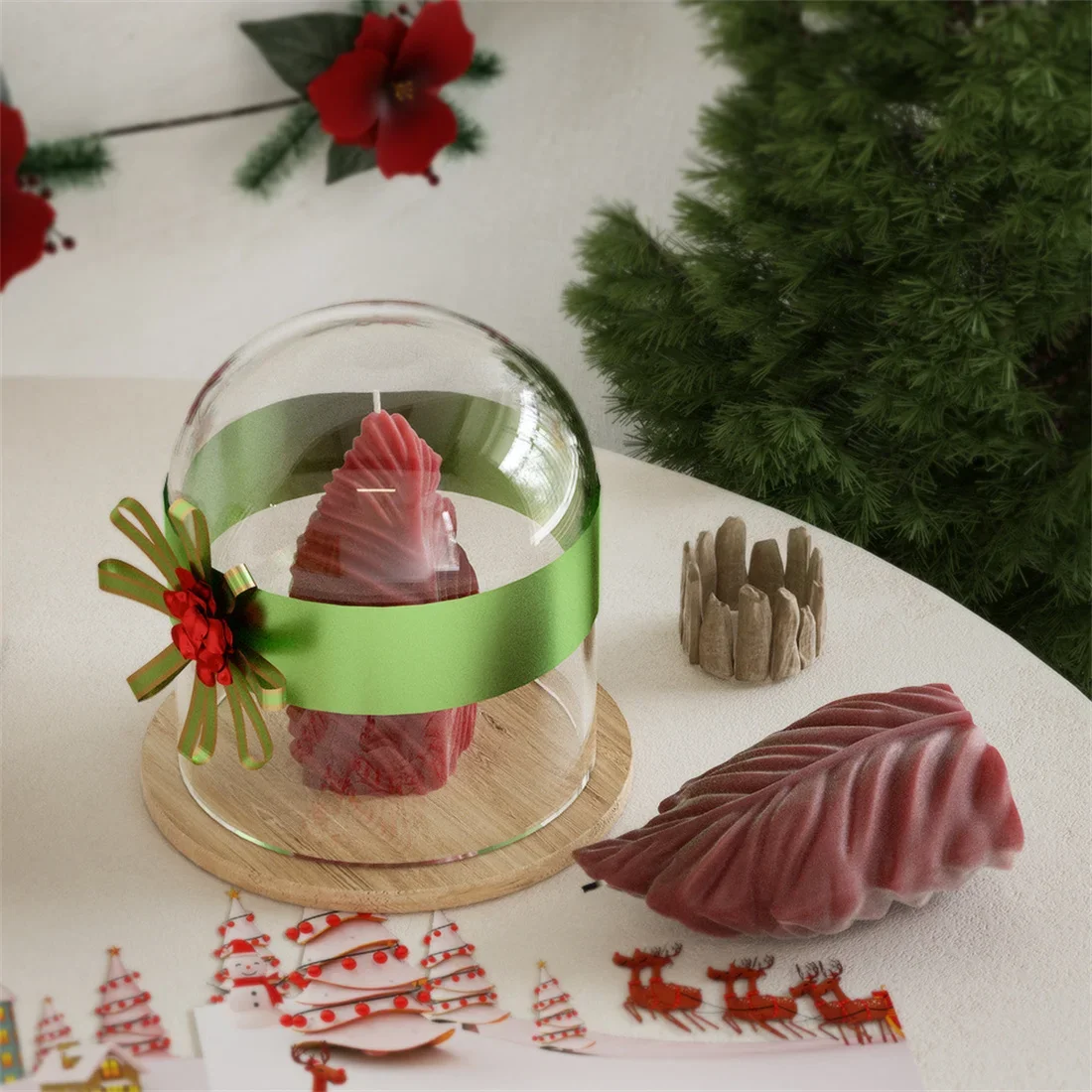 

2026Geometric Large Leaf Candle Soap Plaster Wax Mold DIY Silicone Candle Mold Leaf Scented Candle Making Resin Molds Home Decor