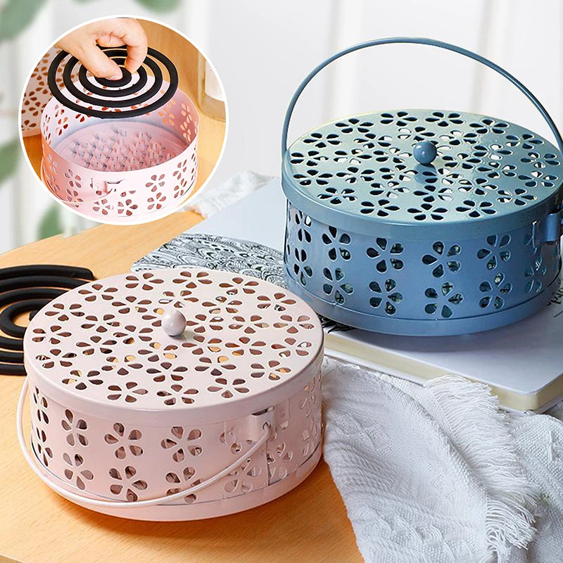 

Portable Mosquito Coil Tray Holder Home Insect Repellent Anti-fire Sandalwood Incense Burner Box Anti-Mosquito Supplies