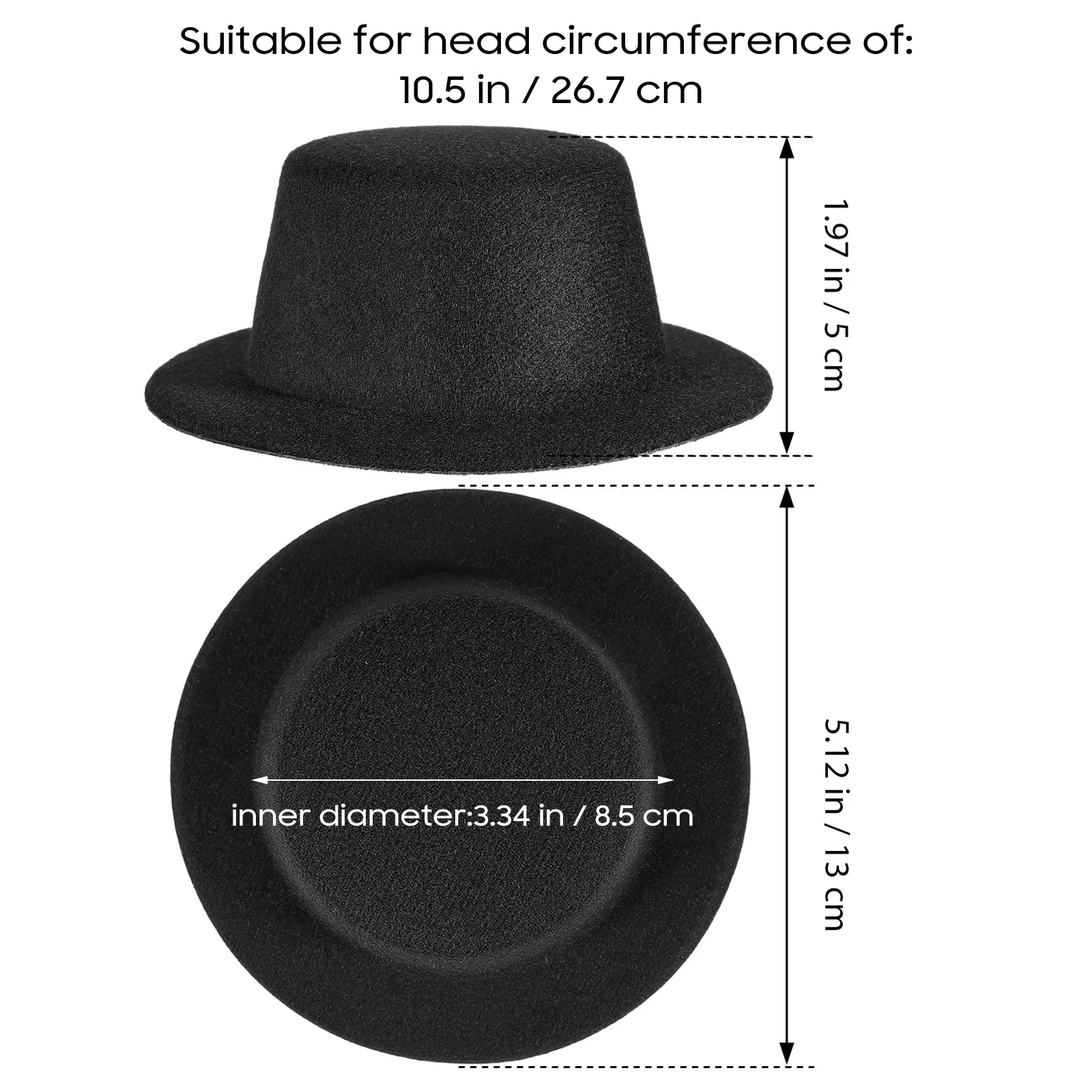 

4Pcs Mini Tops Hat Handcrafted Flat Top Exquisite Fabric Ornament Clothes Decoration Accessory for DIY Projects