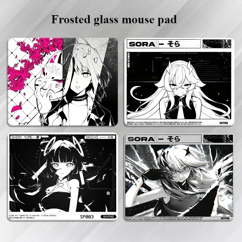 Skypad SORA YUME Glass Gaming Mouse Pad Tempered Upgrade Smooth Frosted Surface Custom Desk Mat FPS Esports Gaming Accessories