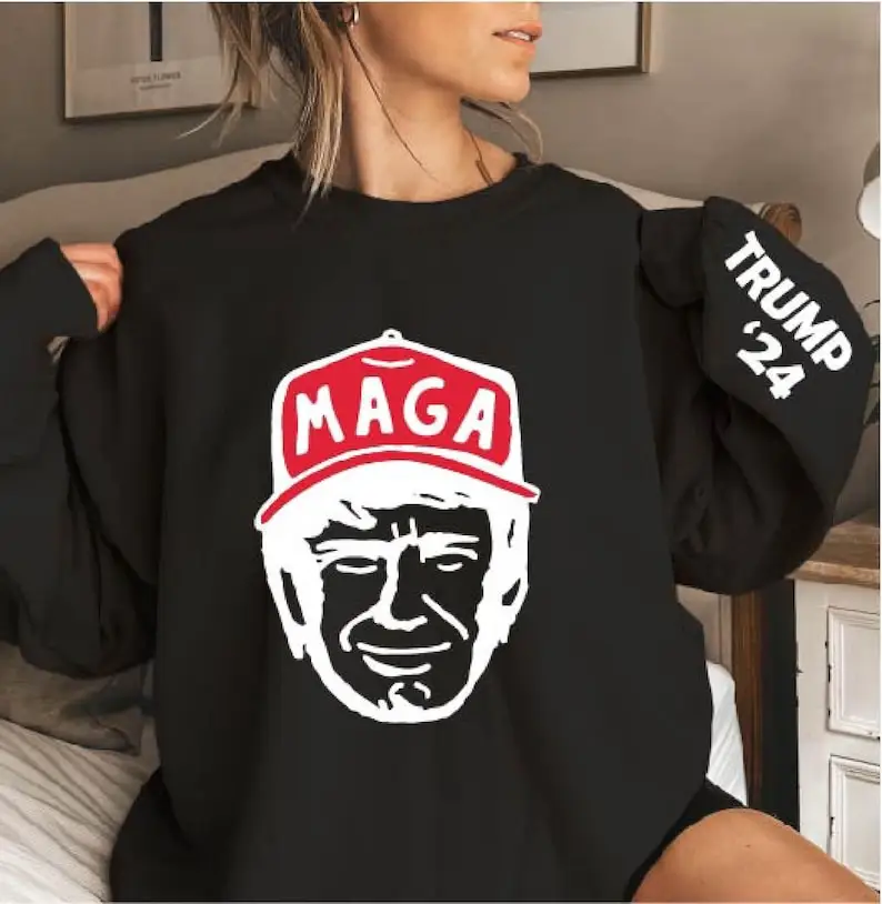 Trump Make America Great Again Sweatshirt Woman Man Autumn and Winter Drop Shoulder Hoodie Warm Long Sleeve Merry Christmas