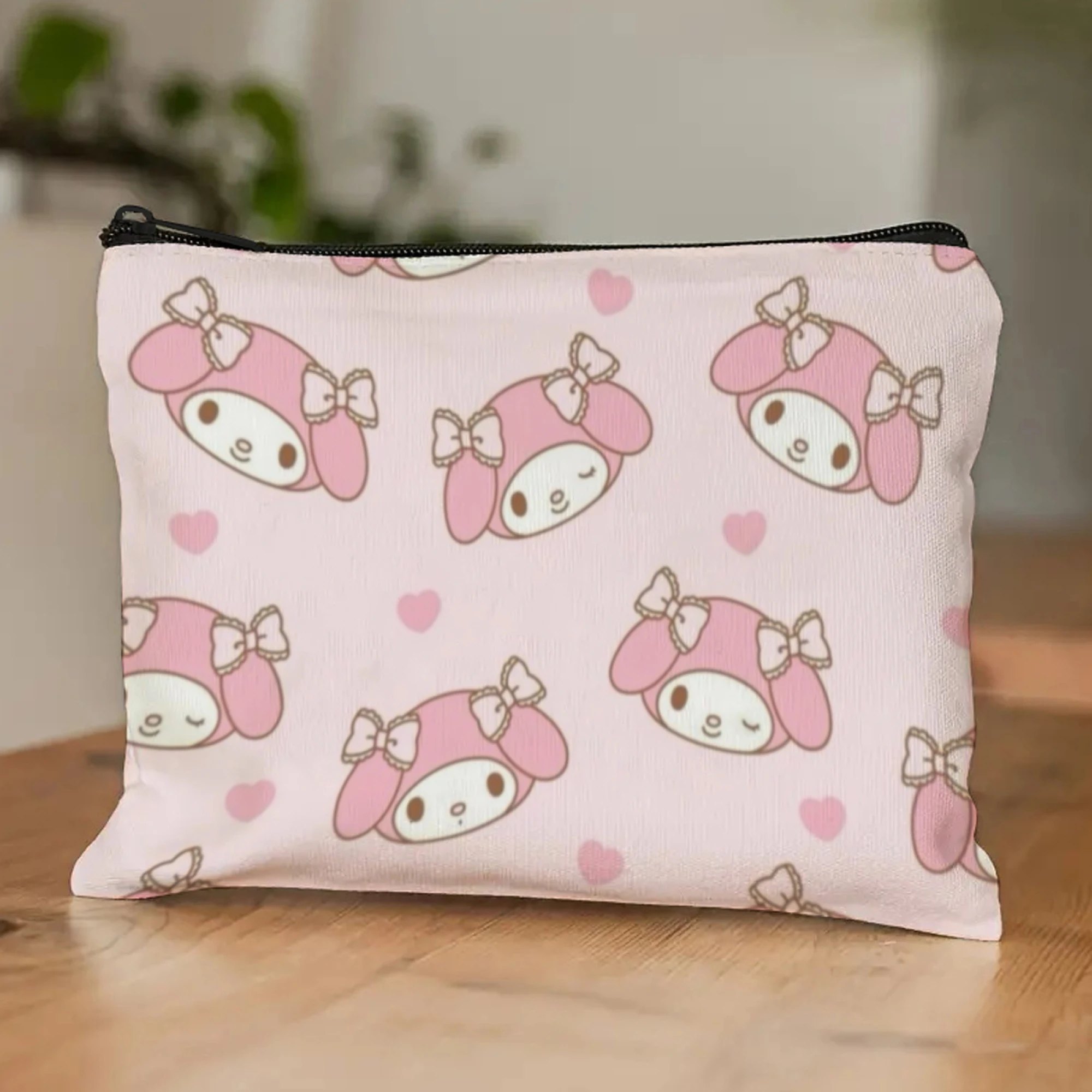 

Cartoon My Melody Cosmetic Bag Sweet Sealed Design Makeup Storage Bag with Zipper Daily Necessities Bag Portable Storage Gift