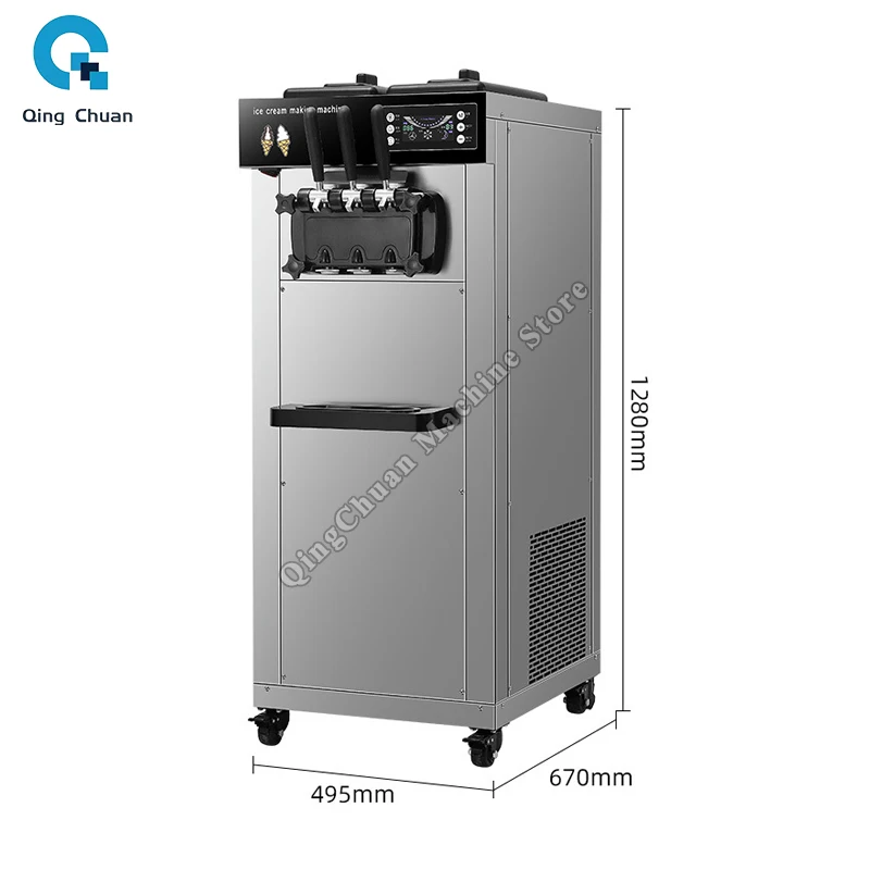 Машины для мягкого мороженого, три вкуса, 100, холодильное оборудование для мороженого/ч, умная панель, ресторан, магазин десертов