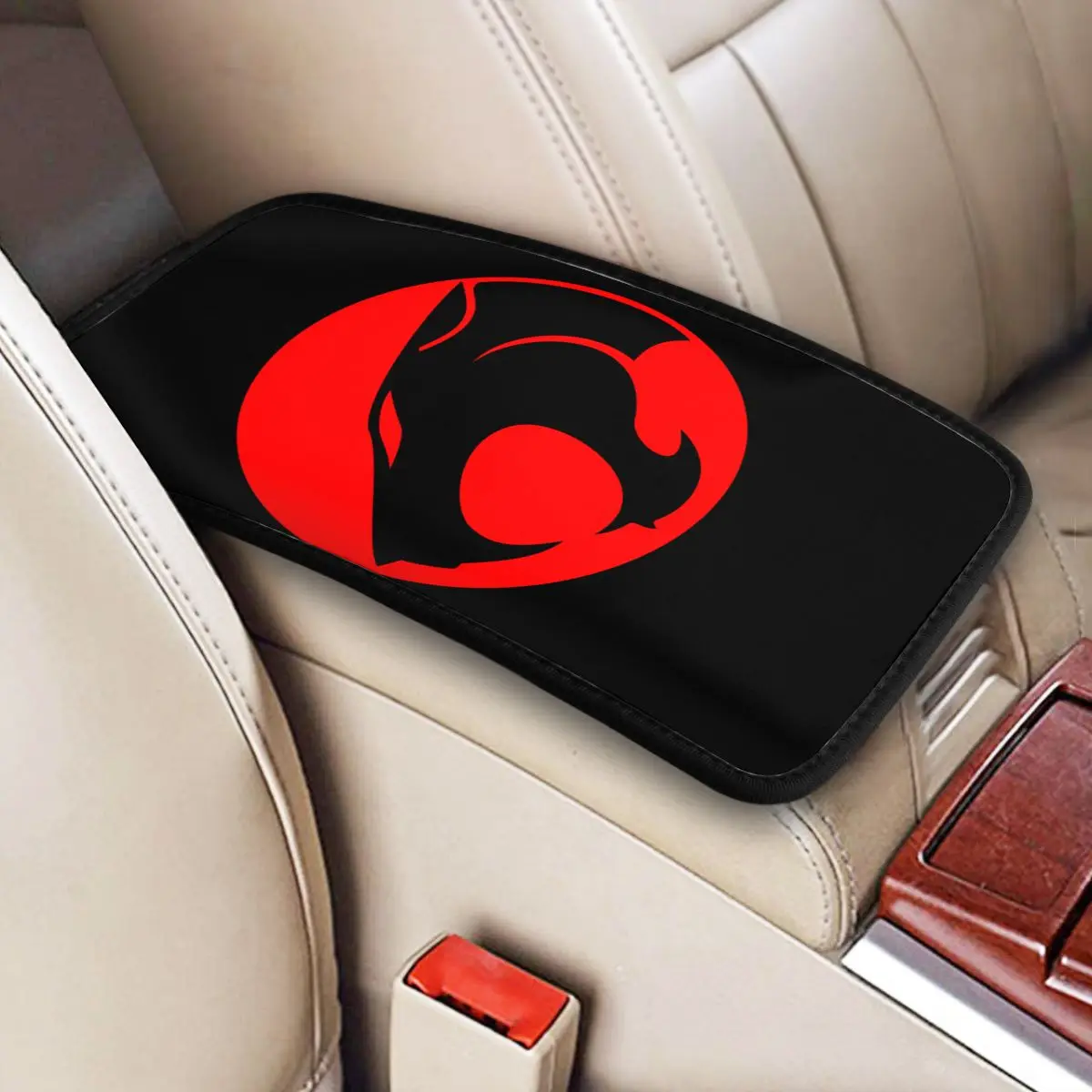Custom Cartoon Anime Thundercats Center Console Pad Box Car Armrest Cover Mat Universal Breathable Interior Cushion Storage Box