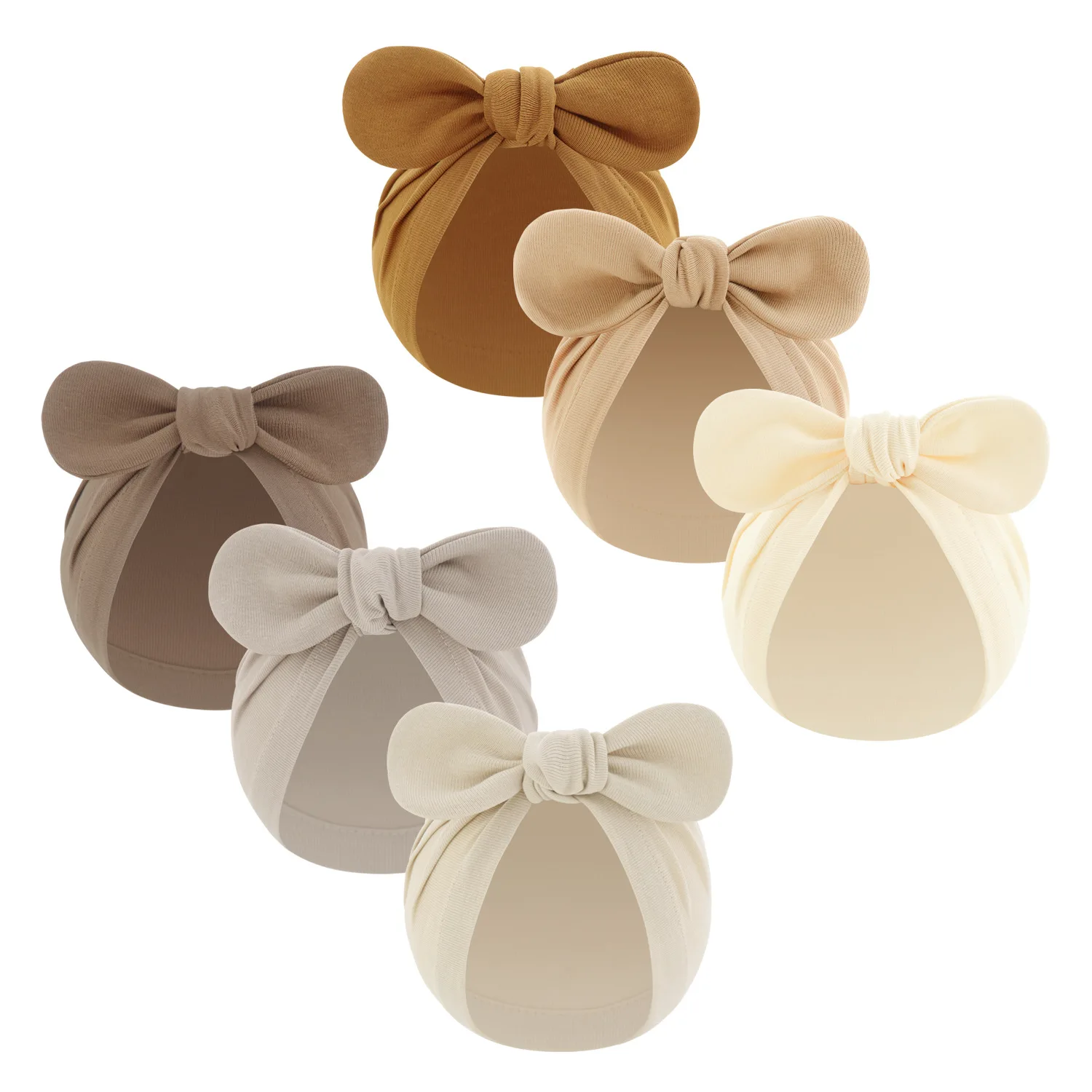 

Solid Color Baby Turban Cap Pure Cotton Newborn Elastic Bandana Headband Beanie Big Bow Infant Indian Hat Kids Hair Accessories