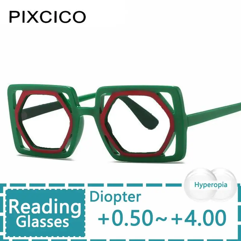 R56147 Retro Punk okulary do czytania kobiety marka projektant kwadratowa nadwzroczność męskie modne okulary +1.00 +2.00
