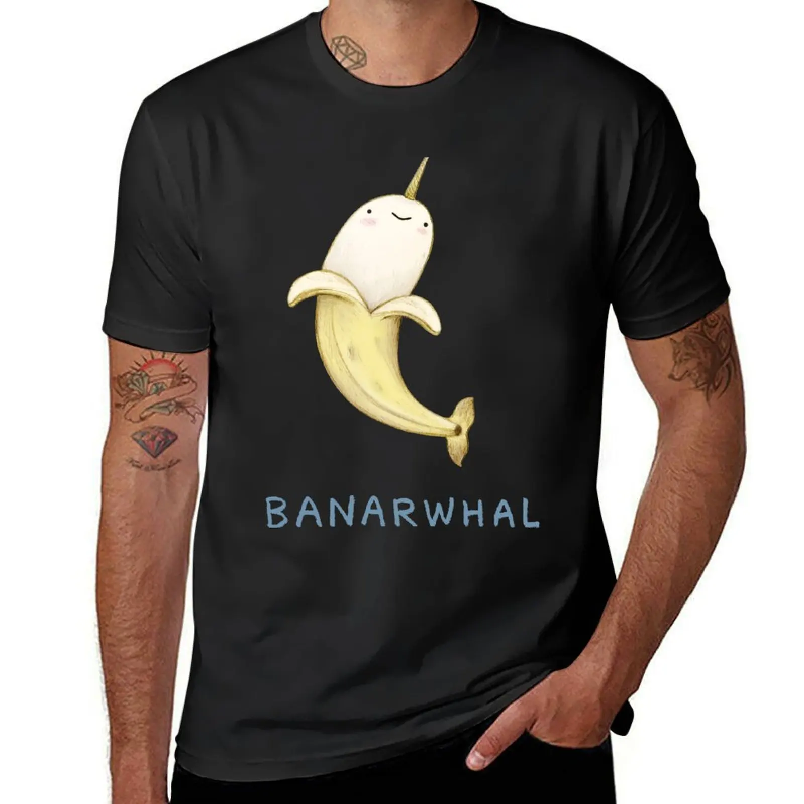 Banarwhal T-Shirt Short sleeve tee shirts graphic tees summer top mens graphic t-shirts funny