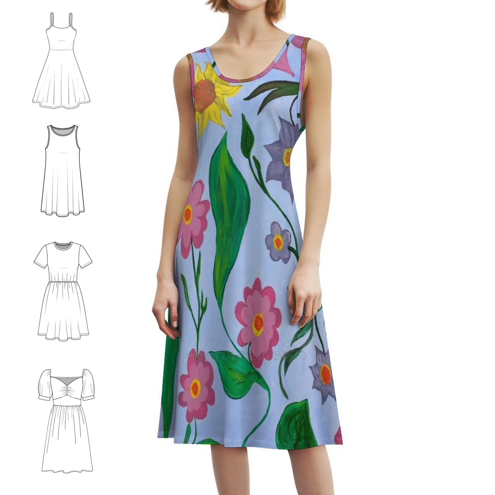 

Плавающий сад, женская уличная одежда, праздничное платье, модная клубная одежда с принтом для женщин, цветы, сад Elisabeth, счастливые цвета