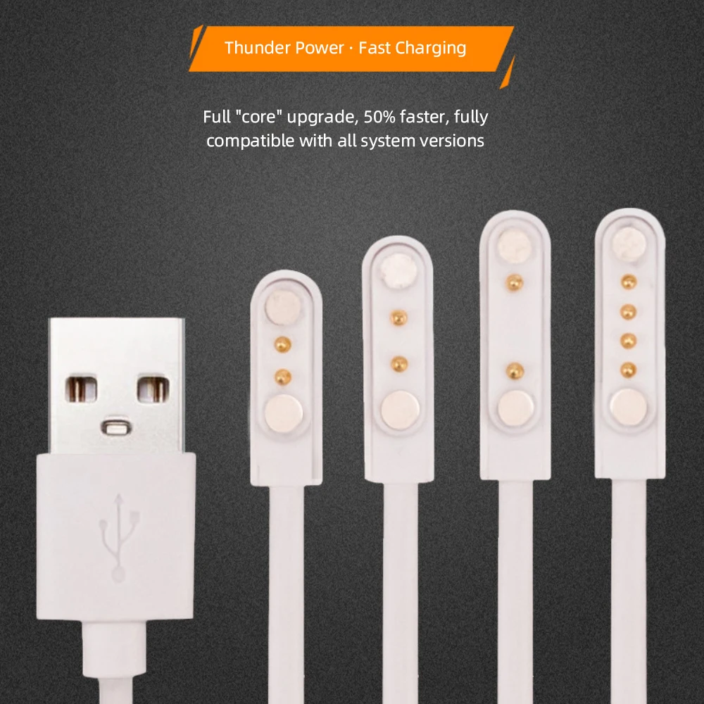 2 Pin 4 Pins USB Charging Cable Universal Smart Watch Charger Magnetic Charging Cable For Q12 Children's Watch 60CM Products