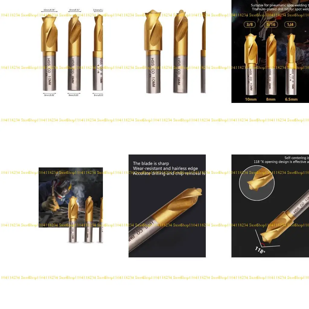

P9FB 3Pcs Cobalt Drill Bit Set Cobalt Coated Welding Remover Bits Accessory