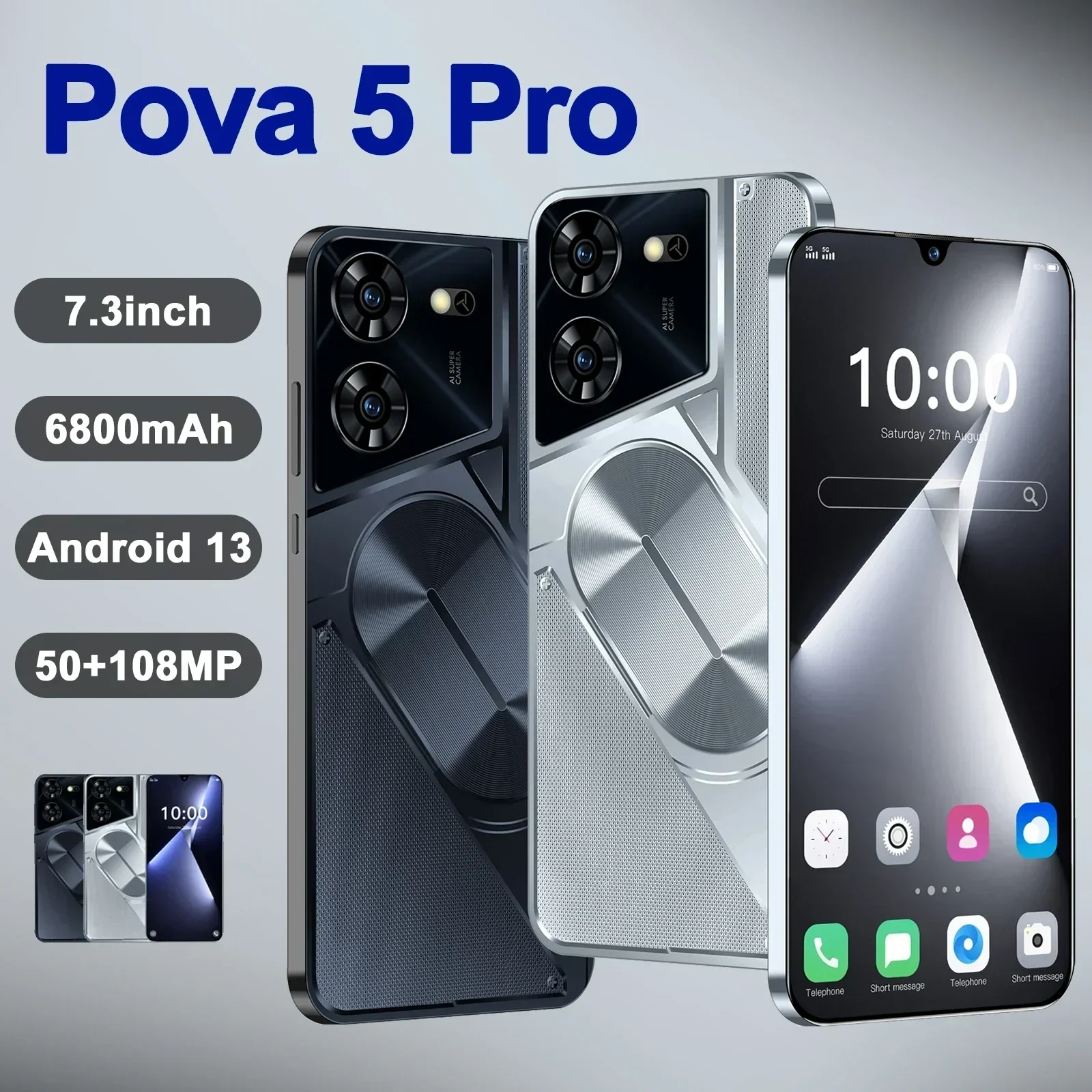 

Оригинальный смартфон Pova 5 Pro, 9300 дюймов, 16 ГБ + 1 ТБ, 6800 мАч, 50 + Мп