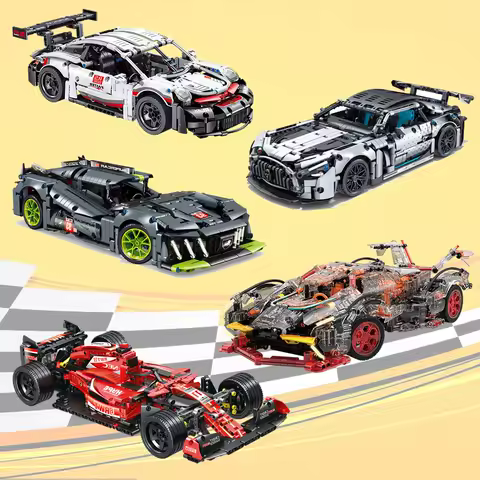 Creative DIY Racing Car Model Building Bricks Kit Advanced MOC Construction Toys for Adults Boys Girls Holiday Gift Idea