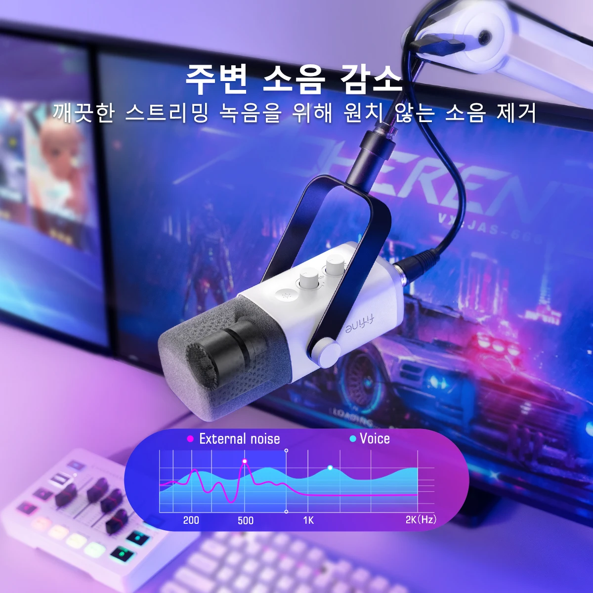 FIFINE XLR/USB 다이나믹 마이크헤드폰 잭/RGB/음소거 포함,스트리밍 게임 녹화... - 5
