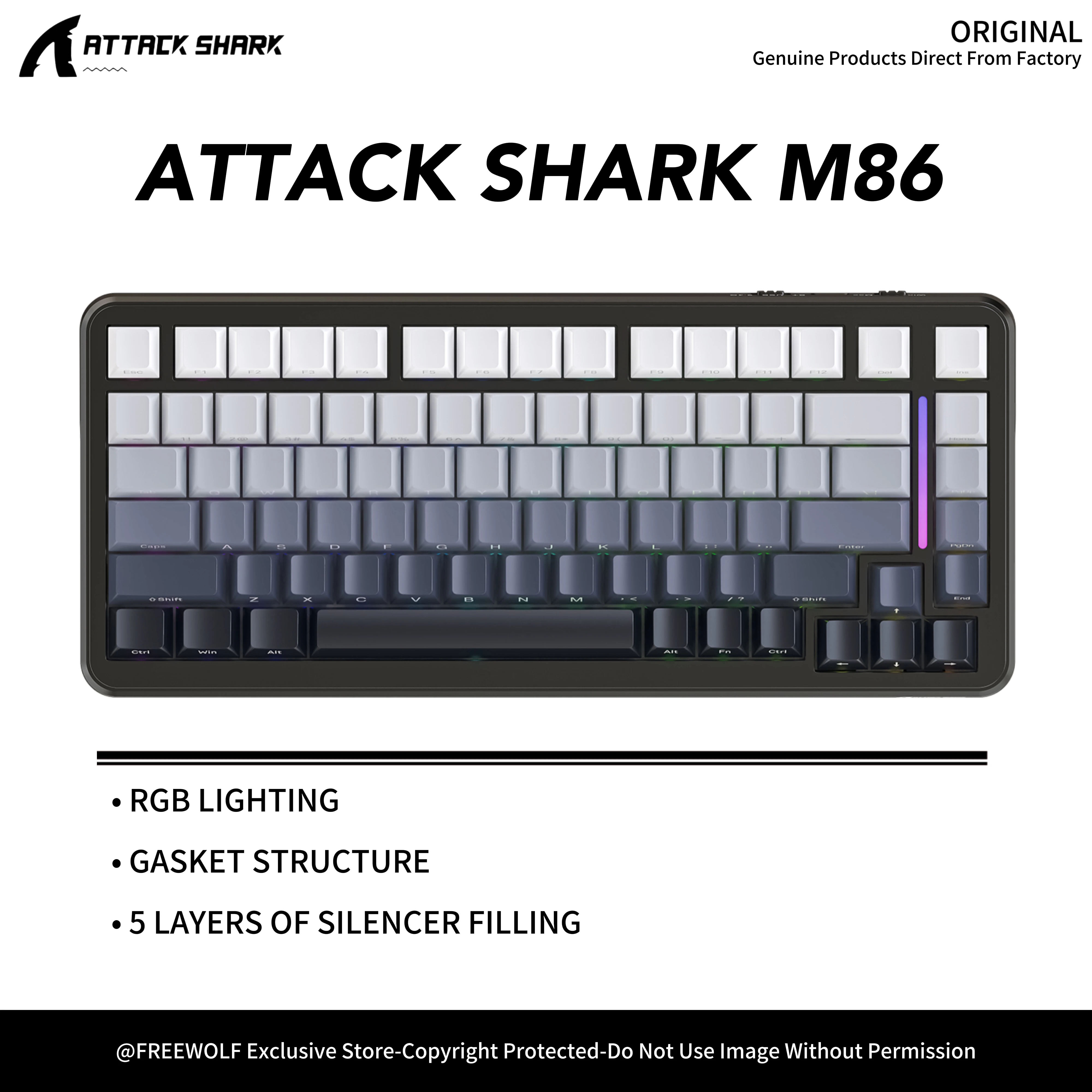 attack-shark-m86-keyboardthree-mode-connection82-key-layoutrgb-lighting-effectfive-layer-filling4000-mah-battery-capacity