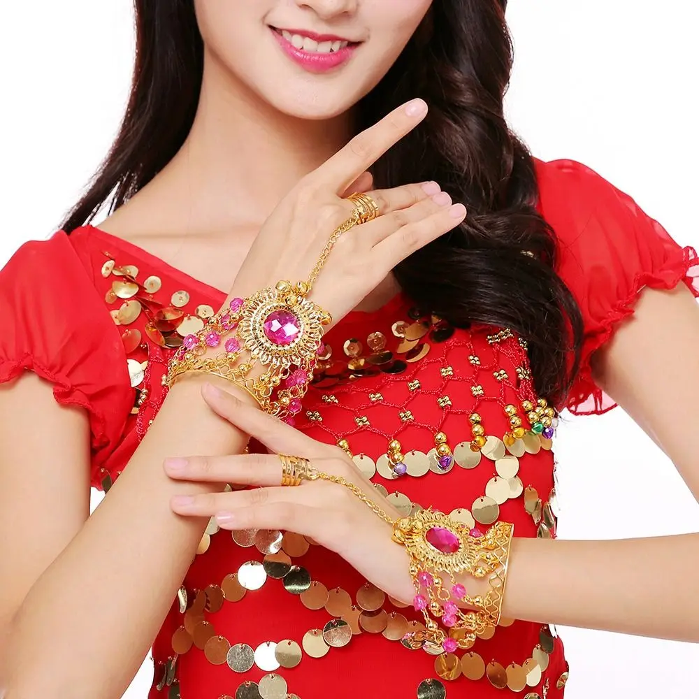 1pc/1pair Multicolors Indian Dance Performance Bracelet Fashion Free Size Belly Dance Costumes Diamond Bracelet