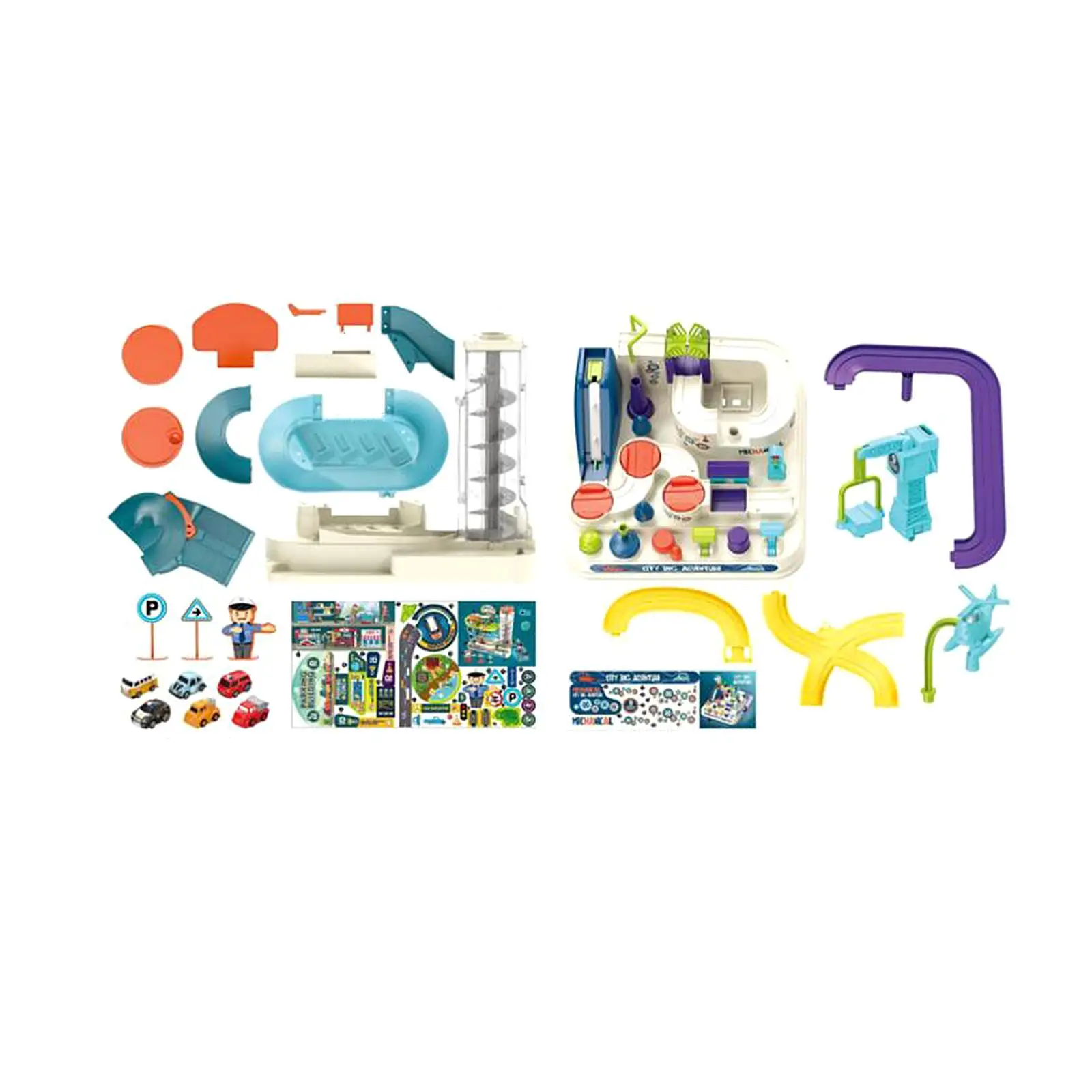 

Parking Garage Playset 3 Level Assembly Rail Car Parking Game for Child