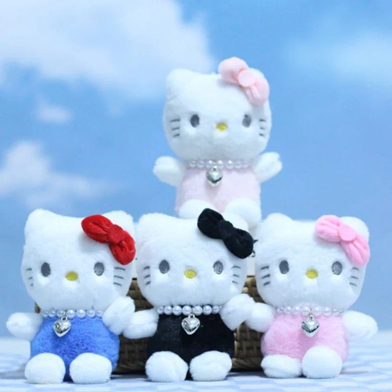 

Плюшевая подвеска Hello Kitty в сумке, брелок Sanrio, аксессуары Kawaii Kt Plushie, брелок в виде куклы, украшение для мобильного телефона, подарок