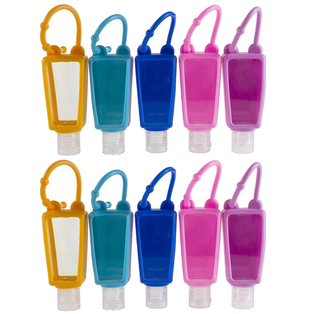 10 Sets Portable Bottle Travel Toiletries Liquid Containers Key Chain Holder Hand Lotion Plastic Household Empty Bottles