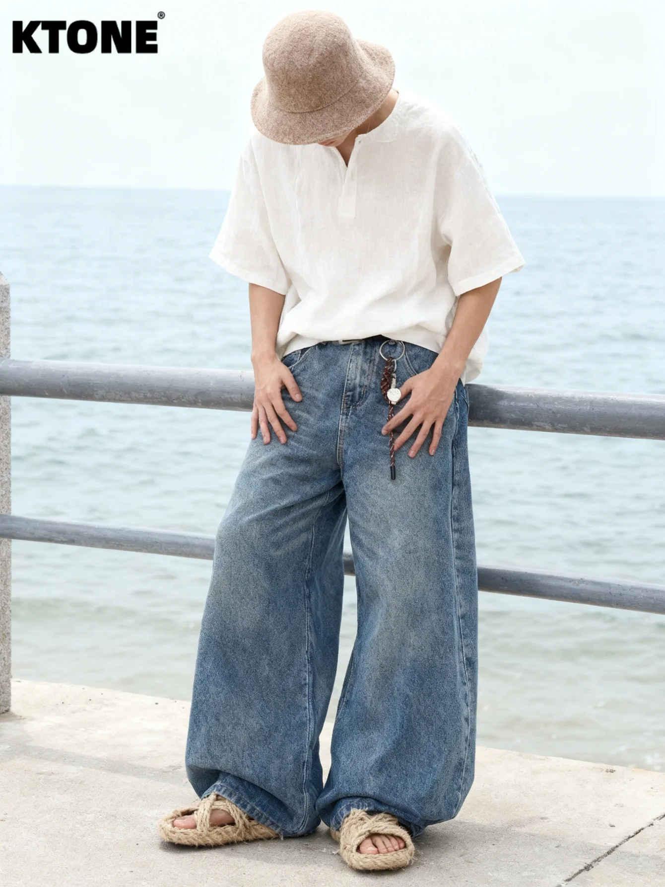 

Blue Baggy Jeans For Man Light Retro Y2K Drip For Dating Casual Original Denim No accessories or belts included