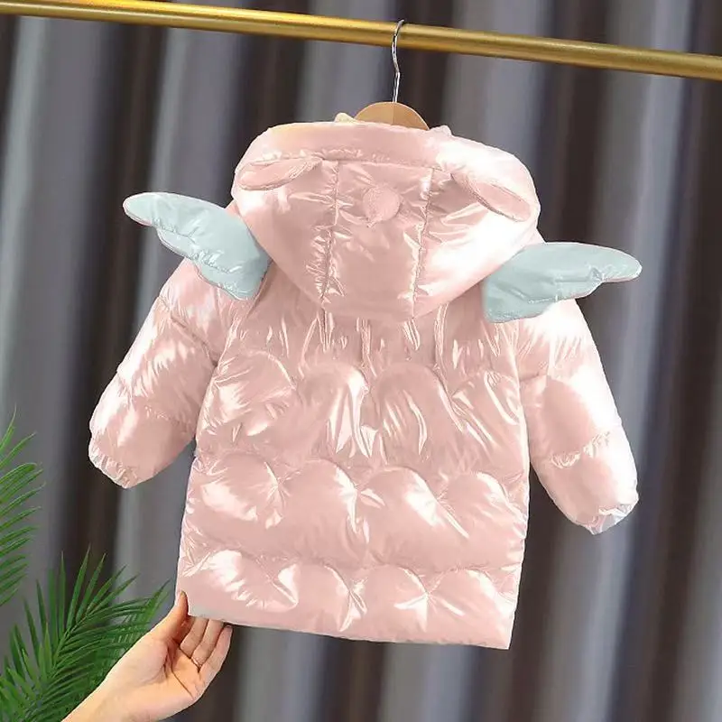 Baby Girl Winter Jacket Cute Unicorn Colorful Coats for Girls Warm Hooded Parka Snowsuit Children's White Duck Down Jacket 1-5Y