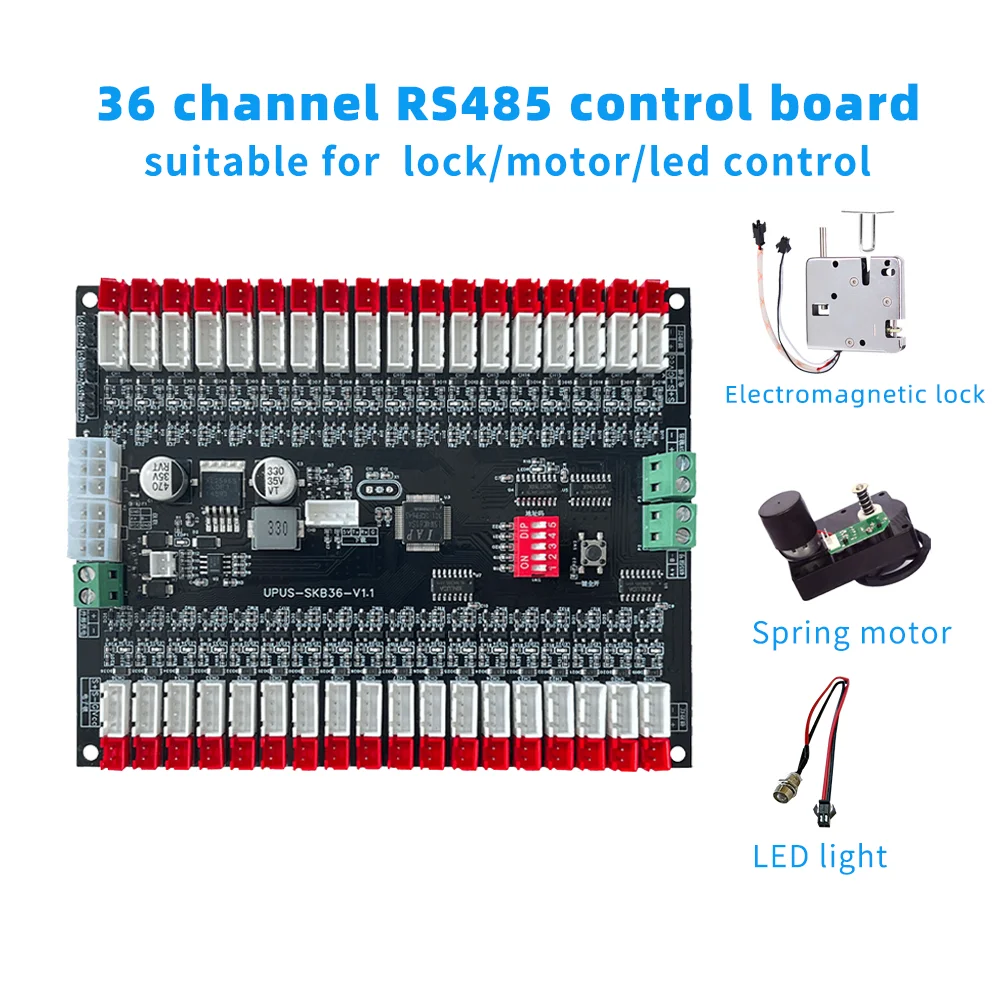 36-CH RS485 smart parcel locker system unlocking control board vending machine aisle motor drive board