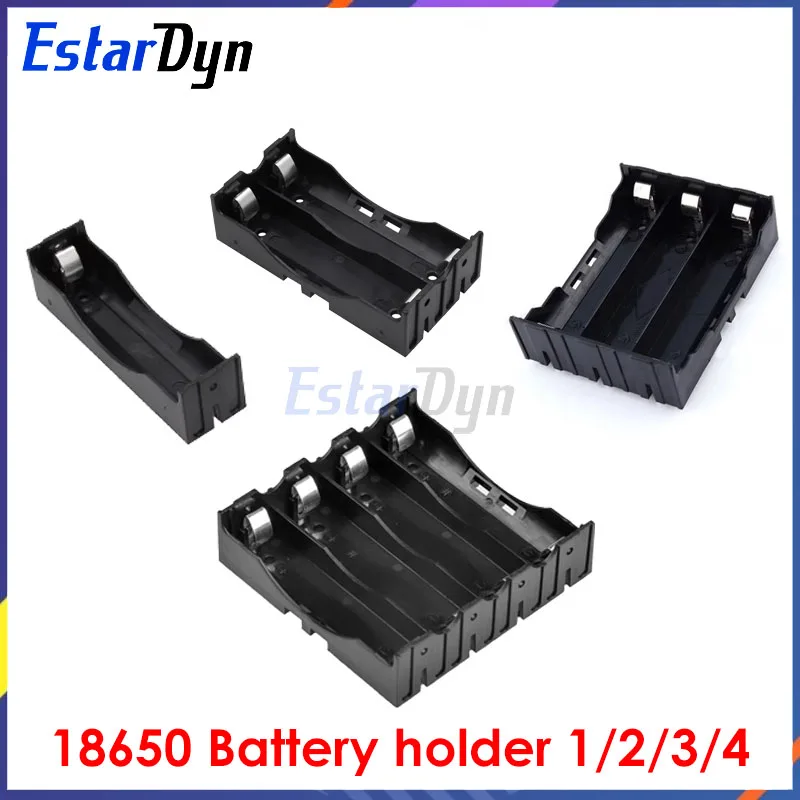 Estardyn  ABS 18650 Battery Case Holder Storage Box 1-4 Slot Rechargeable Battery Organizer Container with Hard Pins Secure Fit