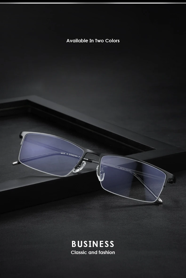 Neue Mode Luxus Business Brille ultraleichte Legierung Brillen Half-Frame große Größe Herren optische Brille 990070 – Detail 1
