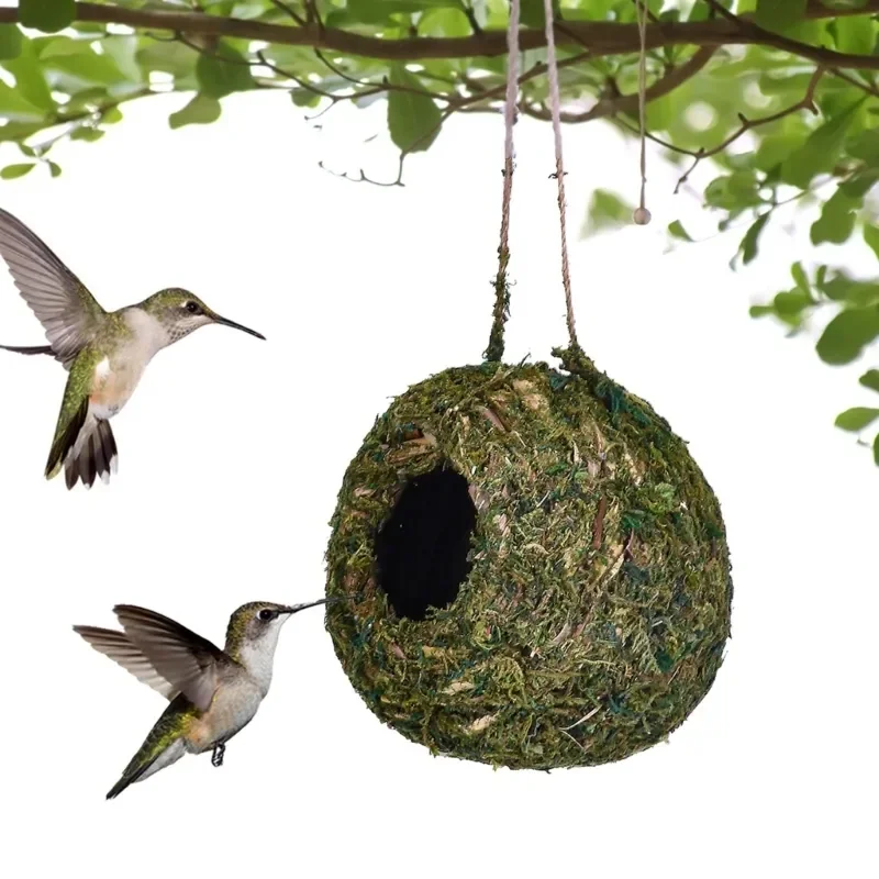 House Animals Birds For Small Birdcage Corner Natural Parrots Sleeping Hideout Hanging Nest Reptiles Moss Bed