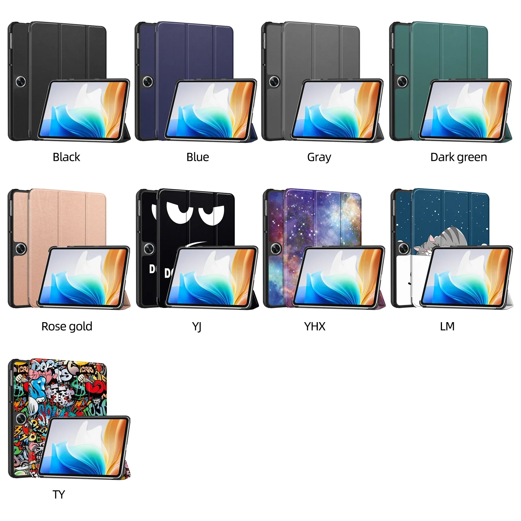 For Oneplus Pad GO tablet Case Magnetic Folding PU Leather Cover for OPPO PAD NEO Air 2 11.4 Inch 2024 Anti-Dust Auto Sleep