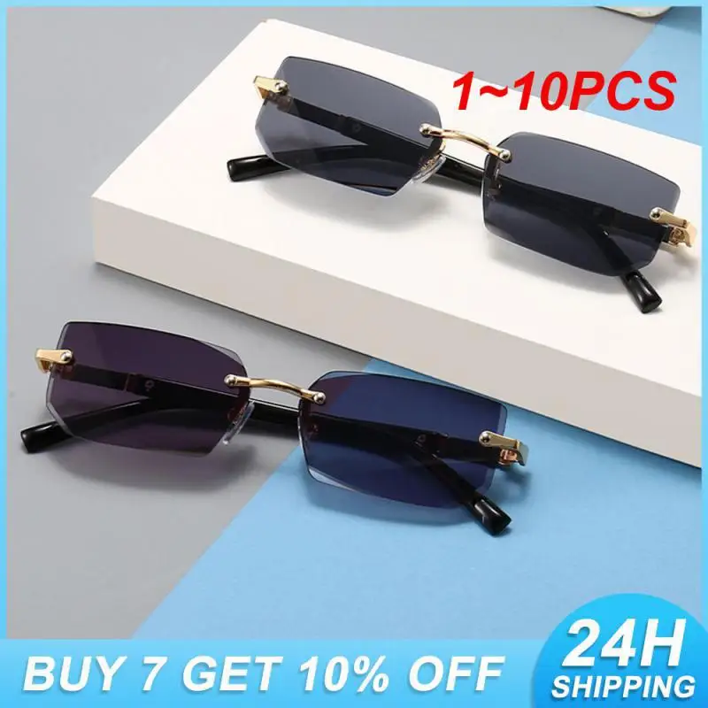 

1~10PCS Square Eyewear Frameless Goggles Summer Shades Polarized For Women Men Cut Lens Square Lady Rectangular Sunglasses