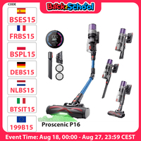 Proscenic P16 Cordless Stick Vacuum Cleaner 45kPa Suction 55 Mins Run Time 180° Bendable Wand Anti-Tangle Floor Brush Blue