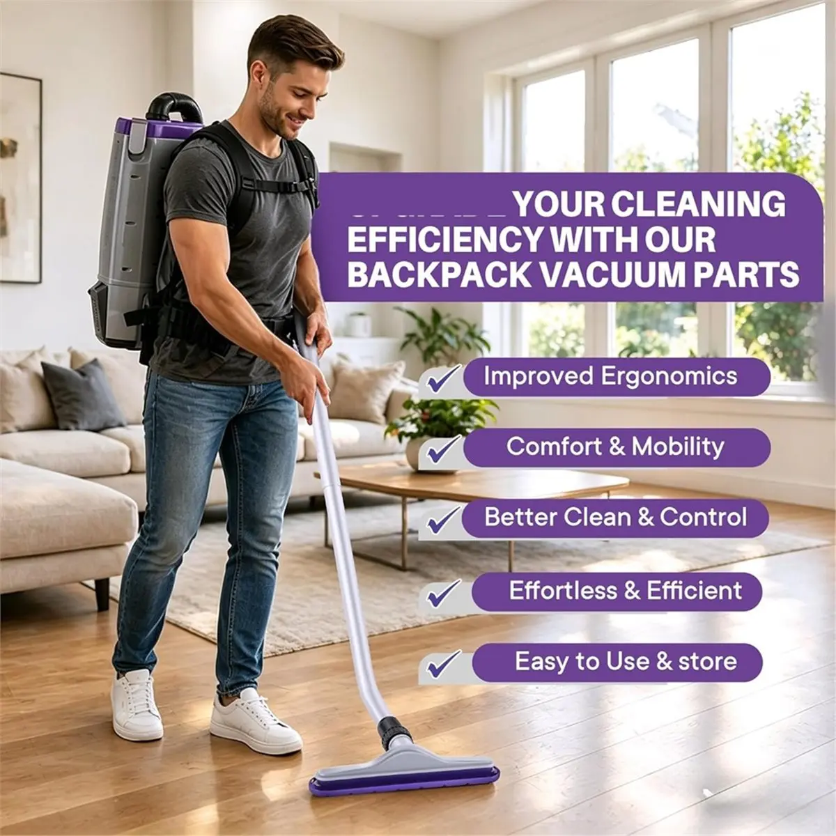 

14" Vacuum Floor Brush & Round Dusting Brush Hard Floor Tool for 101446 Backpack Vacuum, for C2401