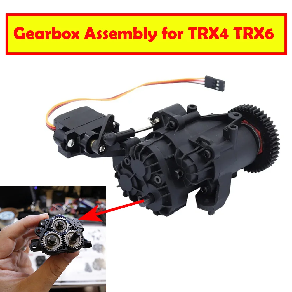 

Коробка передач в сборе для гусеничного грузовика TRX4 TRX6 1/10, двухскоростная центральная металлическая коробка передач